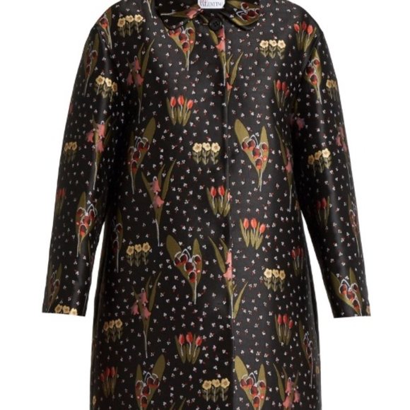 RED VALENTINO Blooming Garden Jacquard Coat - Picture 2 of 11